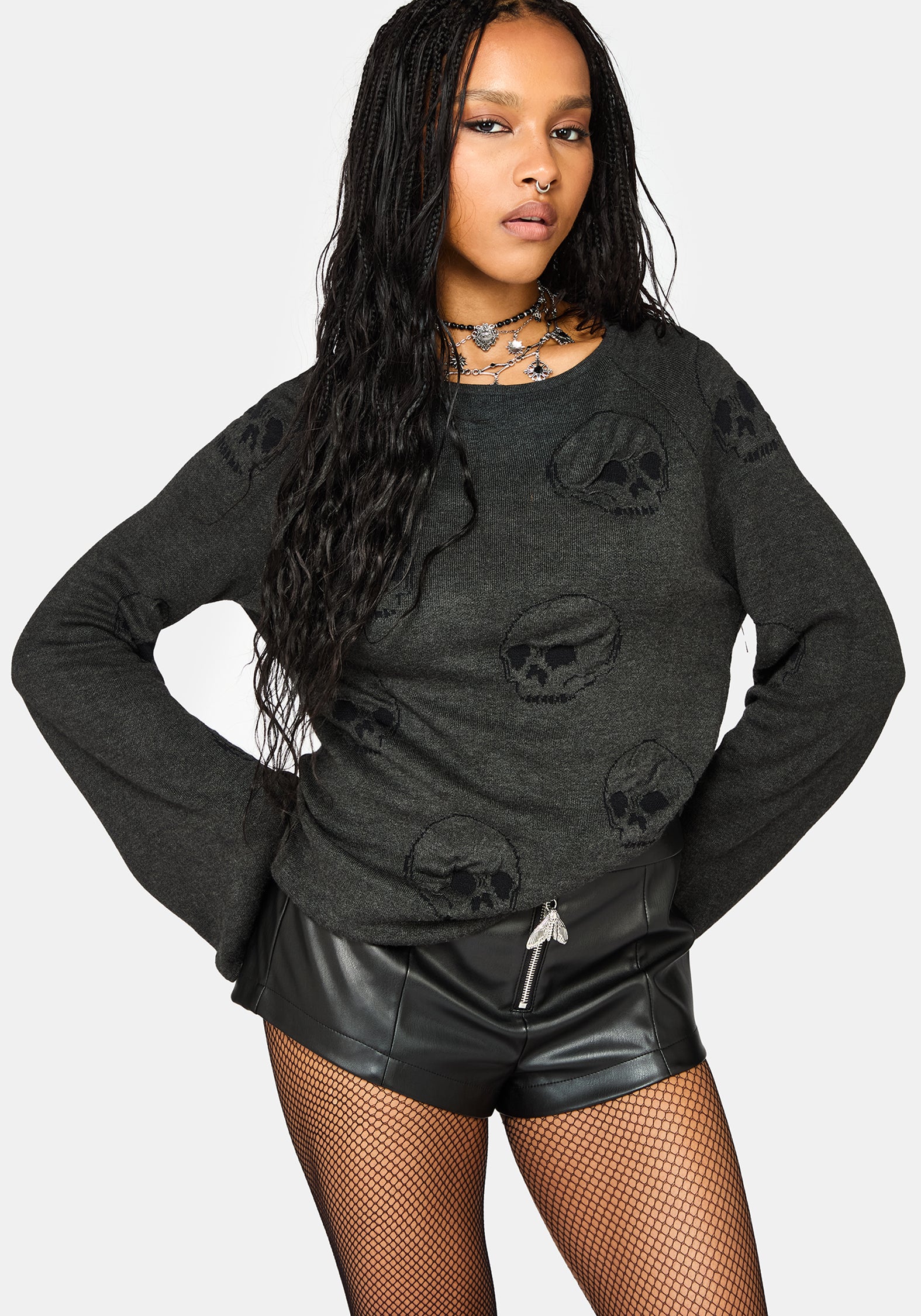 Maxilla Skull Knit Top