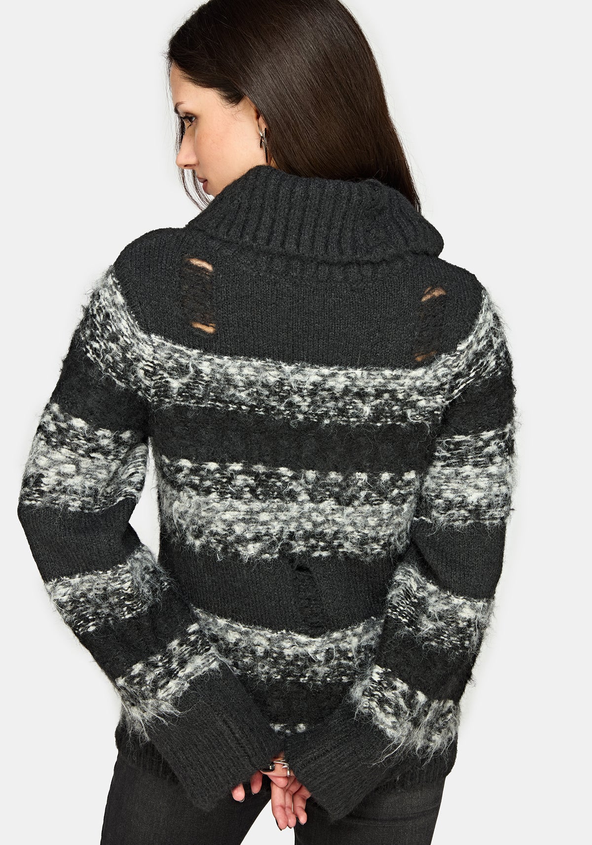 Harlow Stripe Roll Neck Knit Jumper