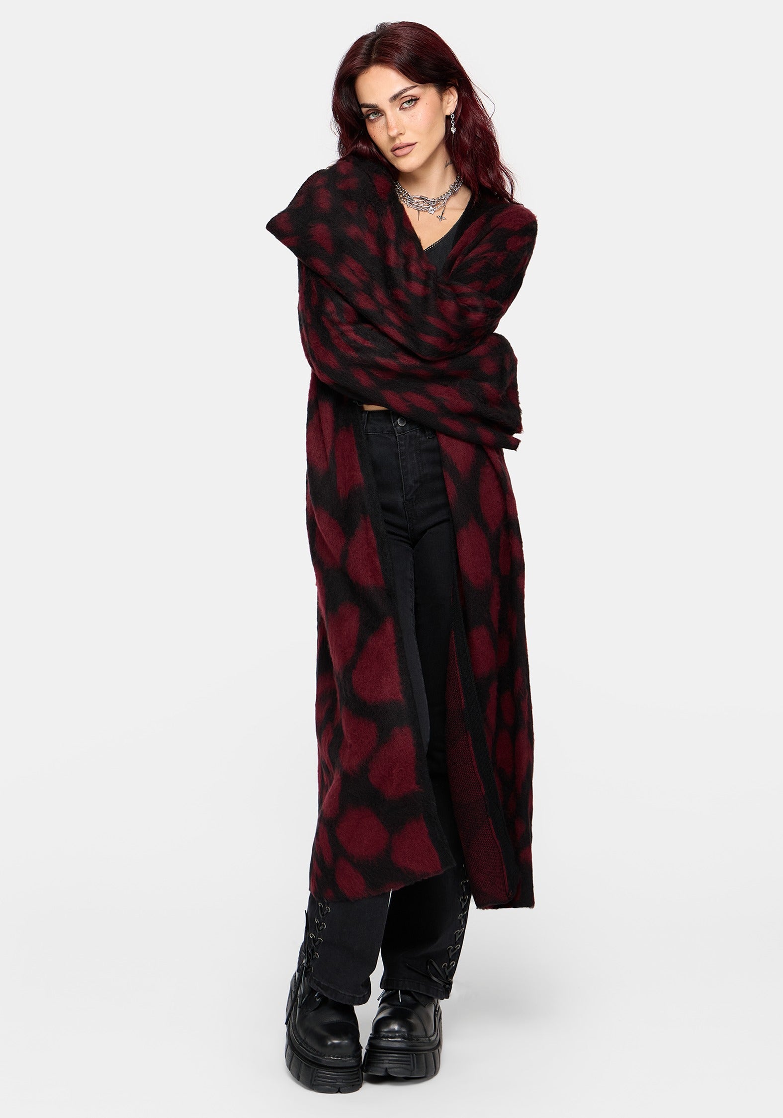 Adder Scales Jacquard Longline Cardigan