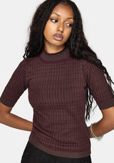Glenna Knit Top - Burgundy