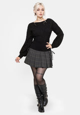 Covet Cotton-Blend Witches Knot Cable Knit Jumper - Black