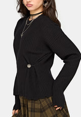 Cove Ribbed Button Waist Knit Jumper
