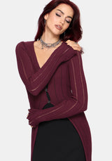 Faylin Ladder Stitch Longline Cardigan