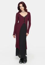 Faylin Ladder Stitch Longline Cardigan
