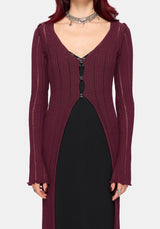 Faylin Ladder Stitch Longline Cardigan