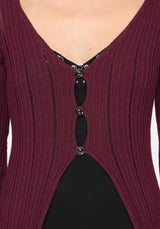 Faylin Ladder Stitch Longline Cardigan