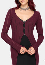 Faylin Ladder Stitch Longline Cardigan