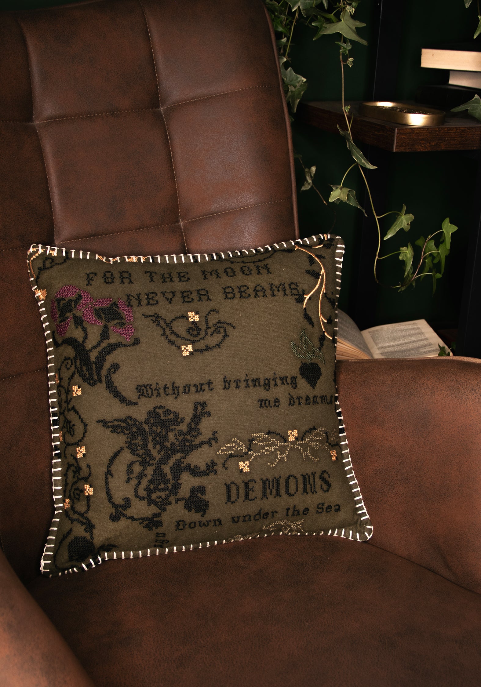 Ophidian Cross Stitch Cushion