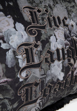 Live Laugh Loathe Velvet Embroidered Cushion