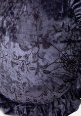 Deadly Nightshade Velvet Ruffle Cushion