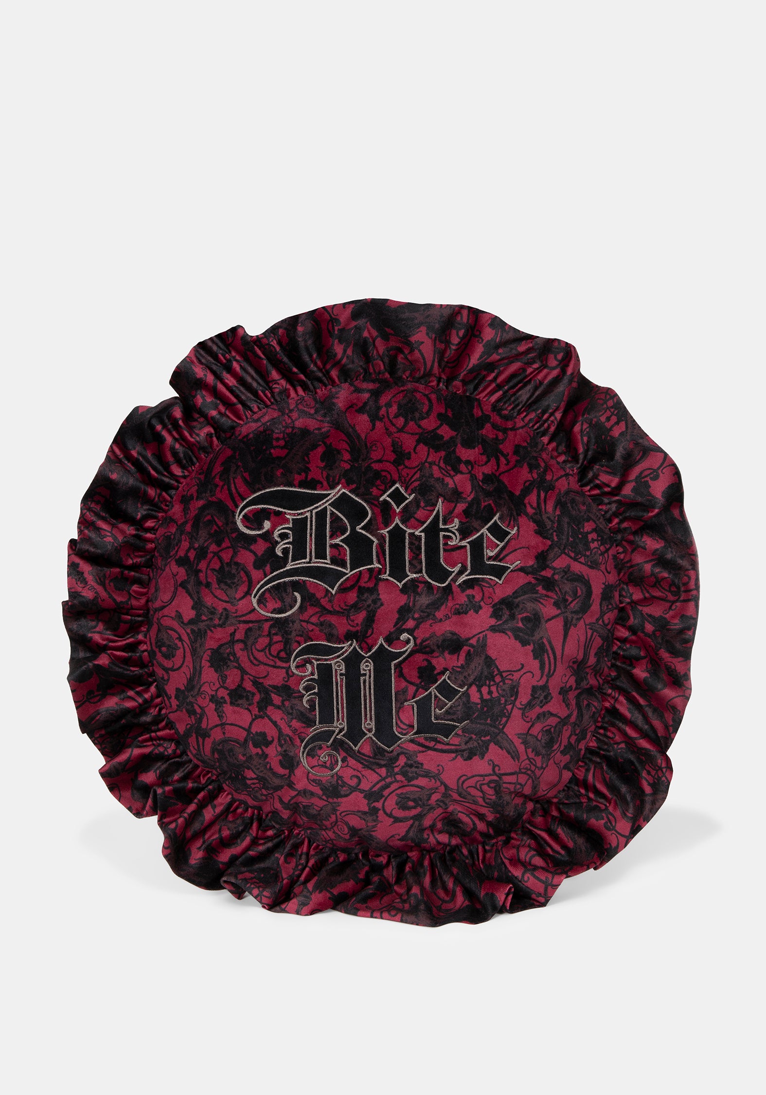 Bite Me Velvet Ruffle Cushion