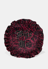 Bite Me Velvet Ruffle Cushion