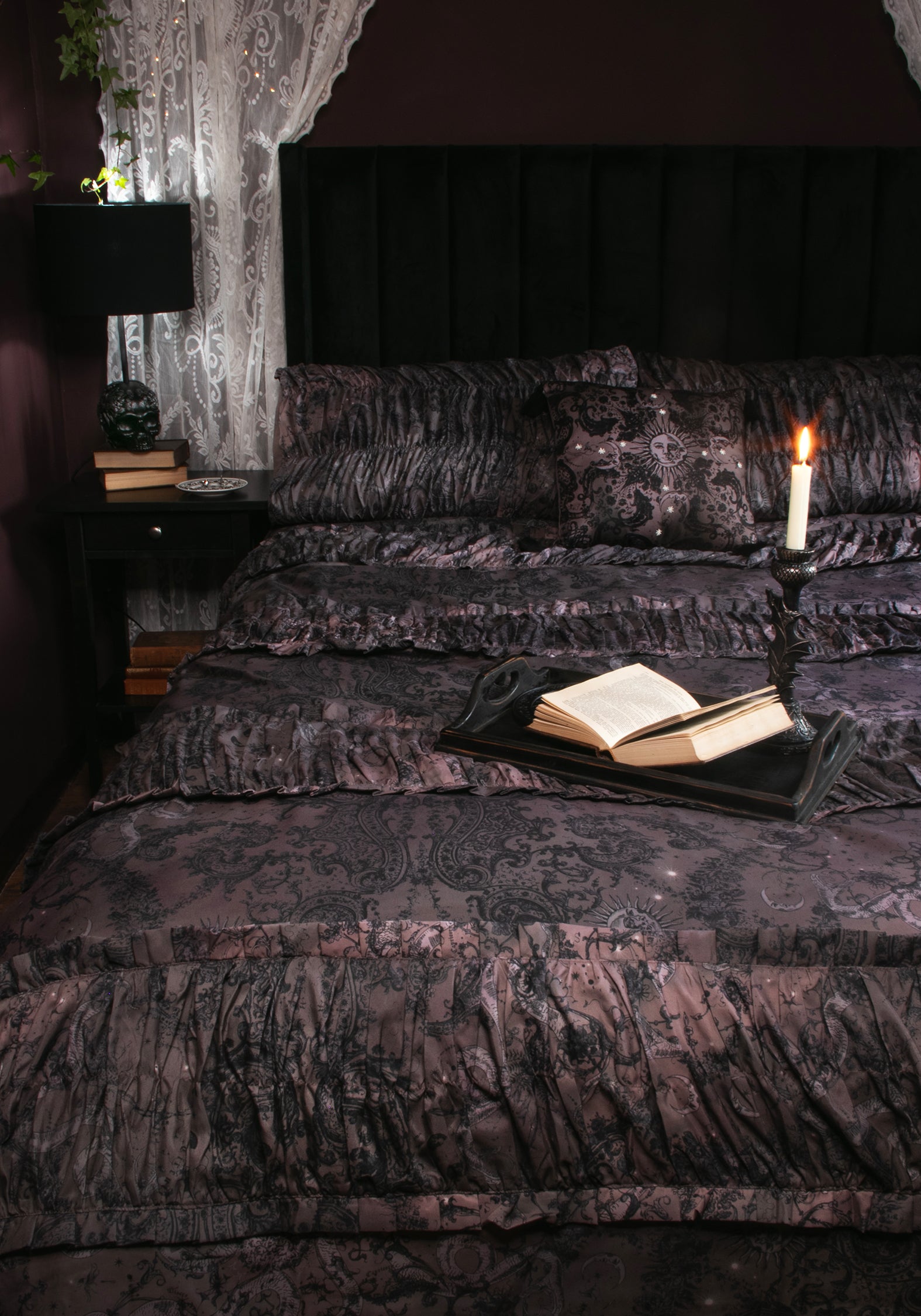 Gaia Celestial Ruched Bedding - UK Double
