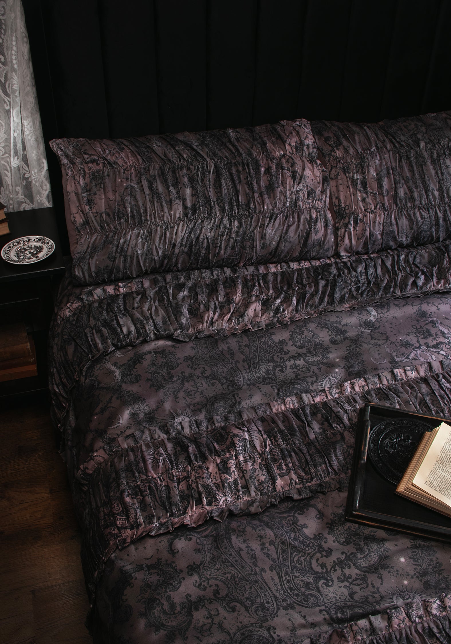 Gaia Celestial Ruched Bedding - UK Double