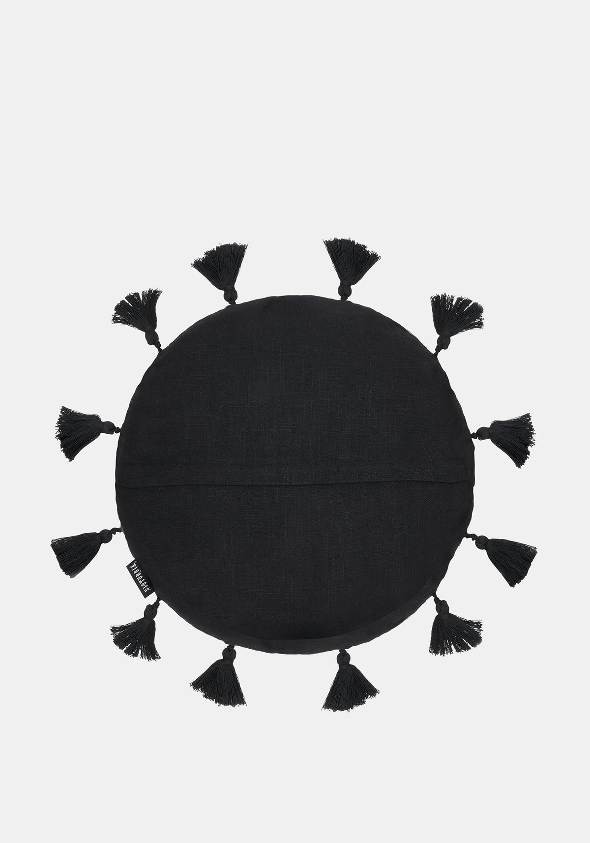 Corvus Embroidered Round Tassel Cushion