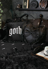 Goth Cross Stitch Square Ruffle Cushion