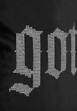 Goth Cross Stitch Square Ruffle Cushion