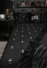 Vurlo Embroidered Cross Bedding - UK King