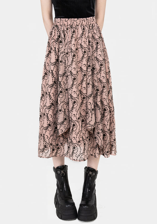 Rosethorn Ruffle Midi Skirt