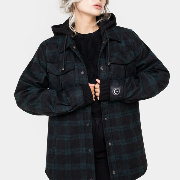 ジャケット・アウター check frill shirt blouson FEKETE velvet jacquard check blouson – louren store
