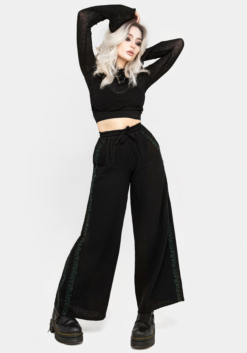 Damiana Embroidered Cotton Trousers
