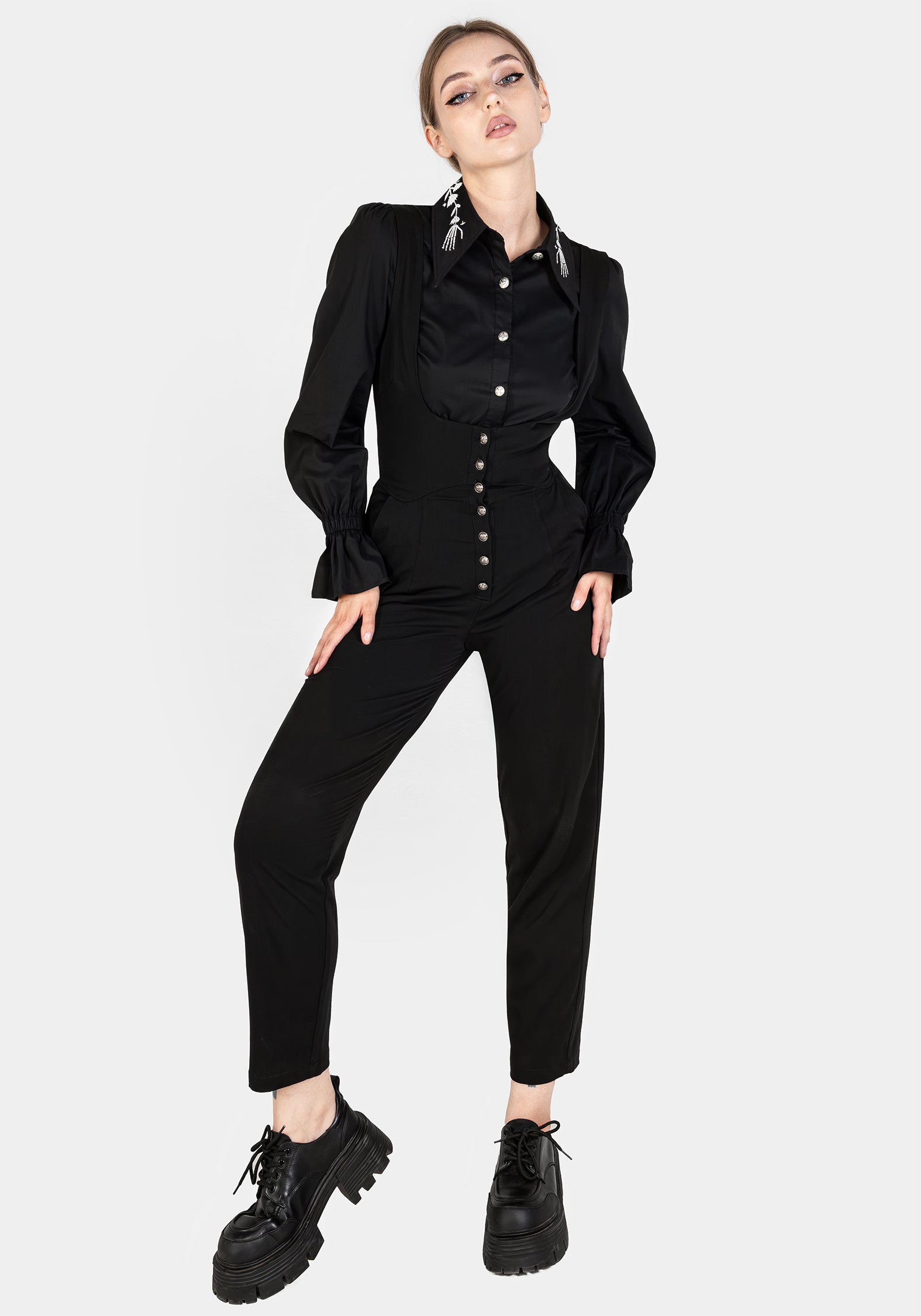 Delicate Details Embroidered Button Up