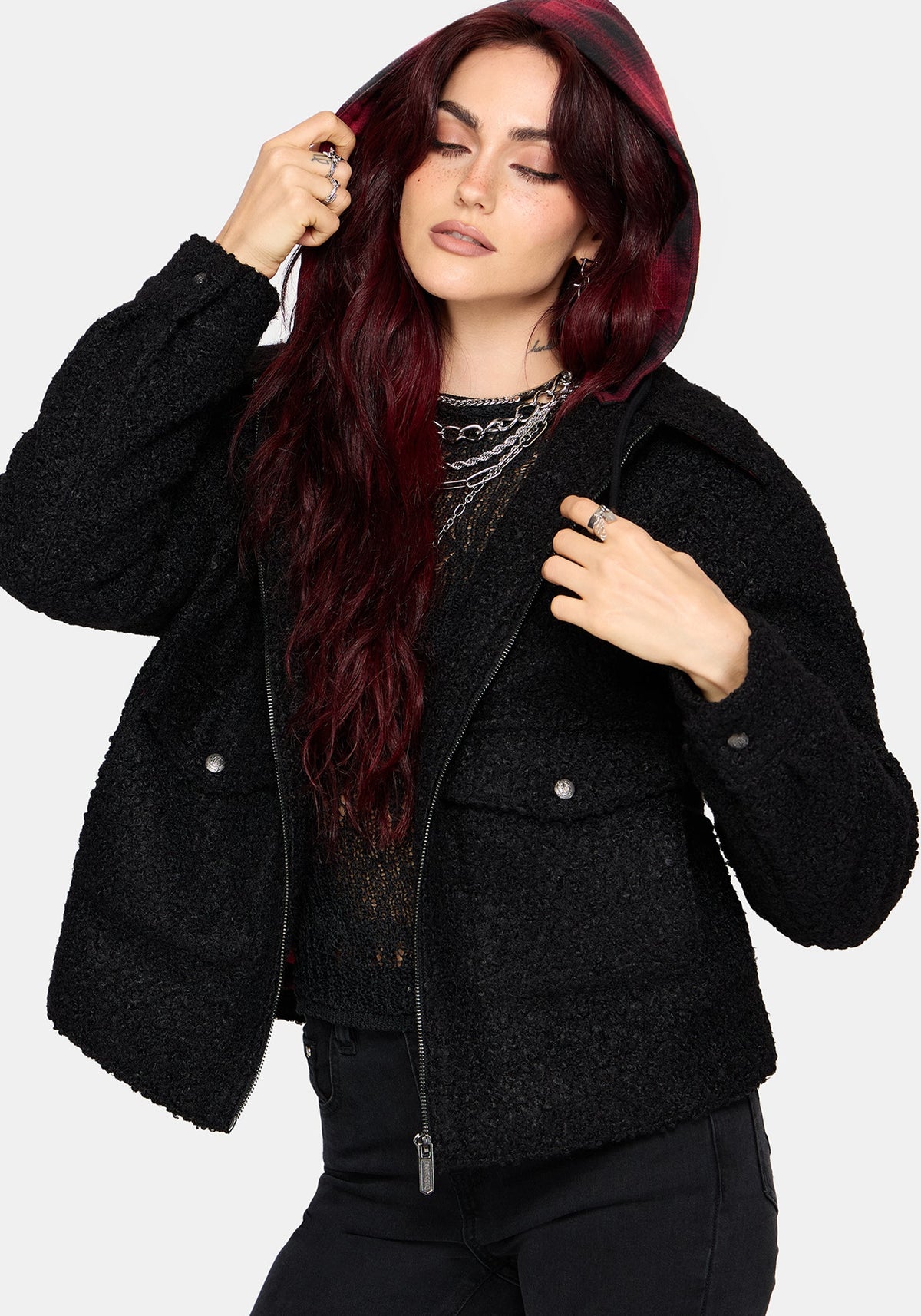 Cicely Check Hood Shacket