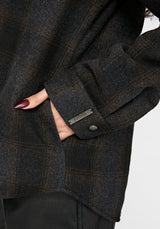 Marceline Hooded Pocket Check Shacket