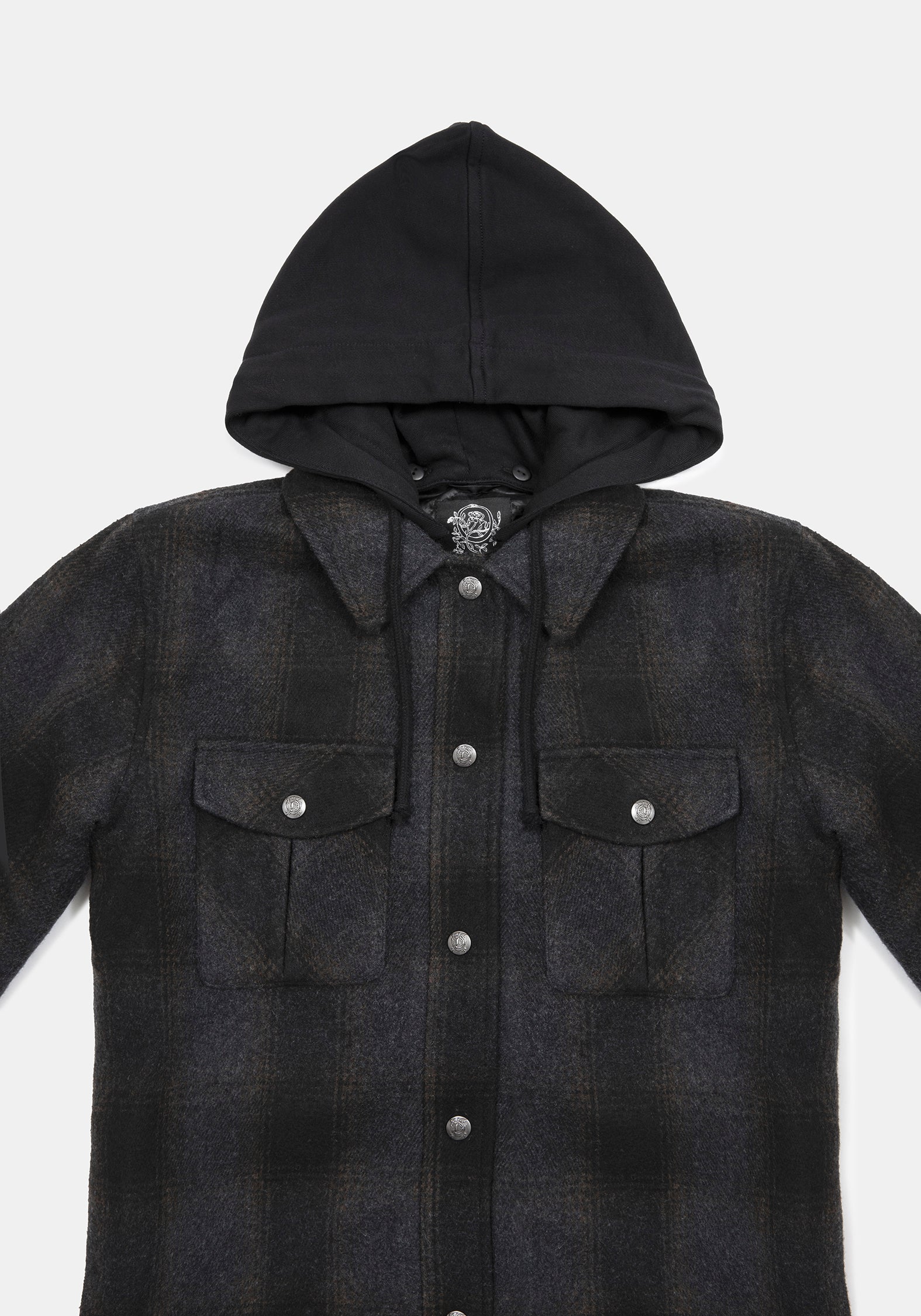Marceline Hooded Pocket Check Shacket
