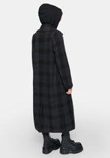 Marceline Hooded Check Longline Coat