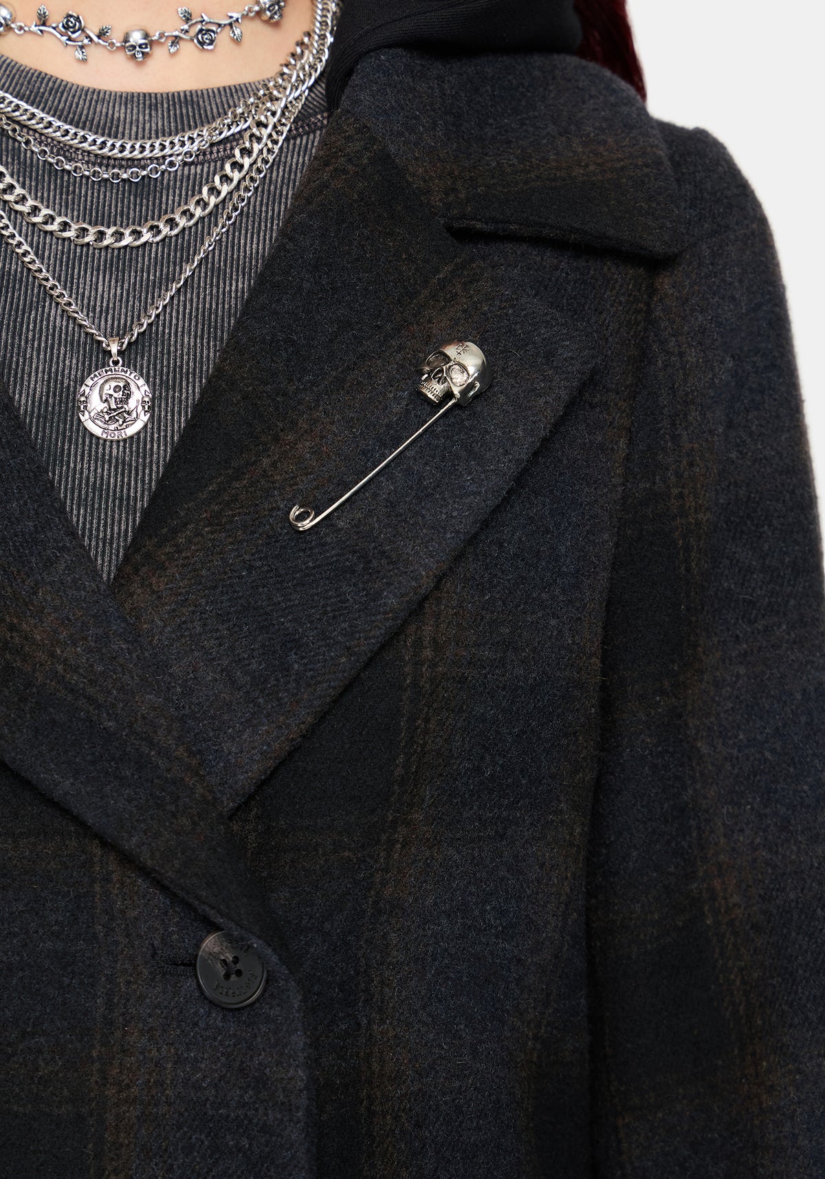 Marceline Hooded Check Longline Coat