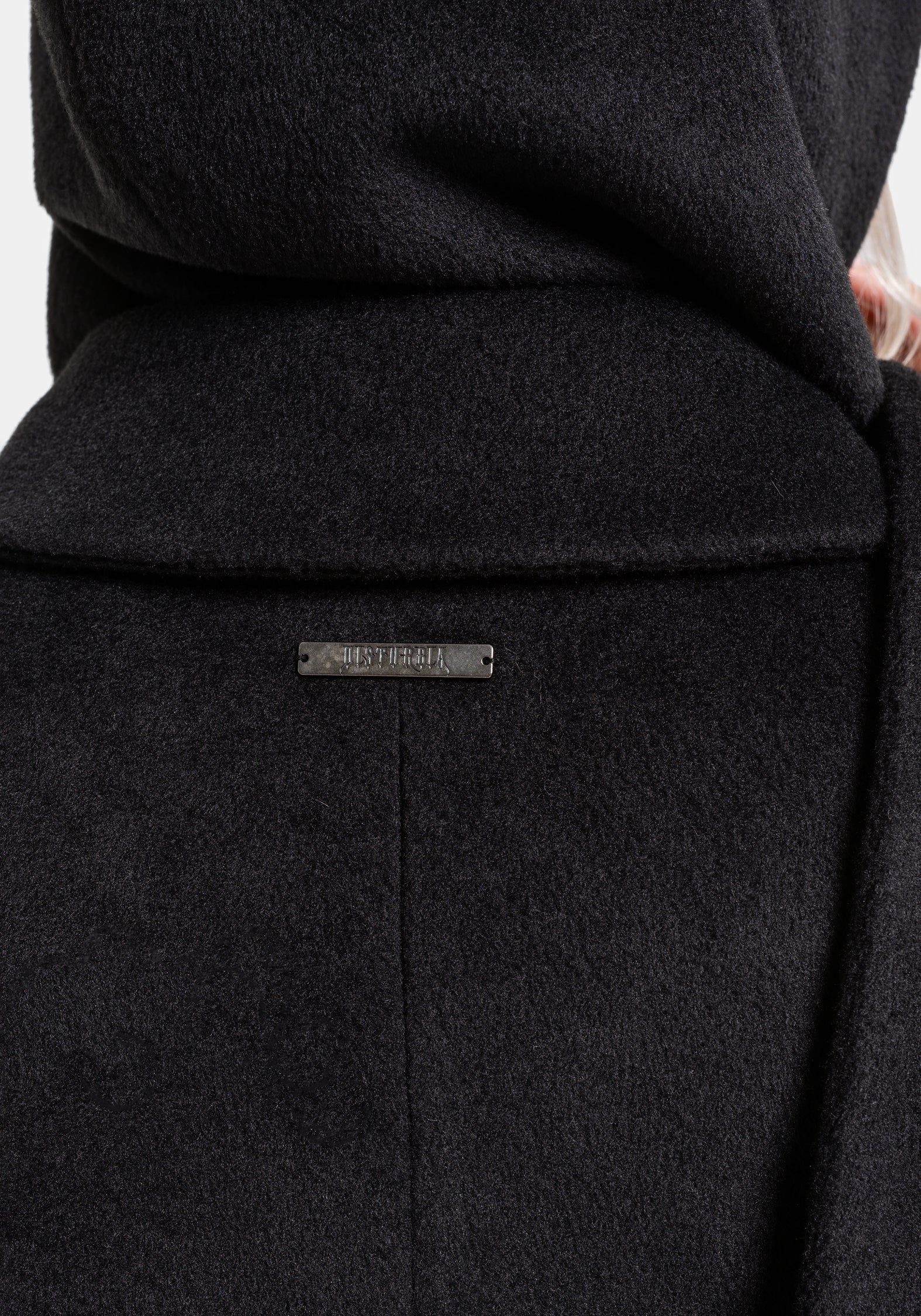 Lethe Hooded Scarf Longline Wool-Blend Coat