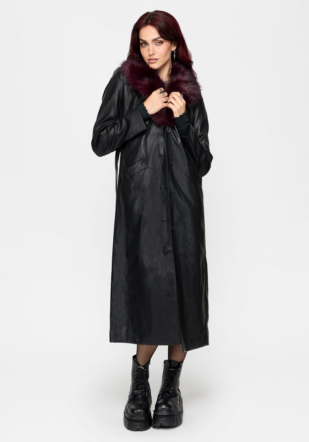Effina Fur Collar Longline Coat