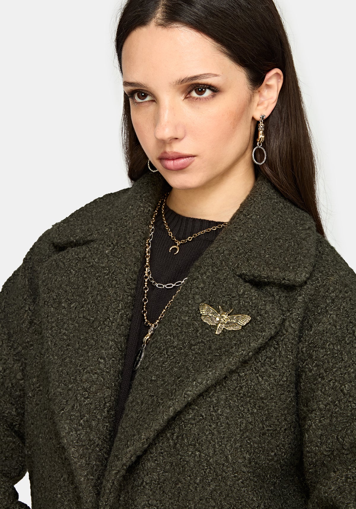 Eydra Recycled Bouclé Coat - Green