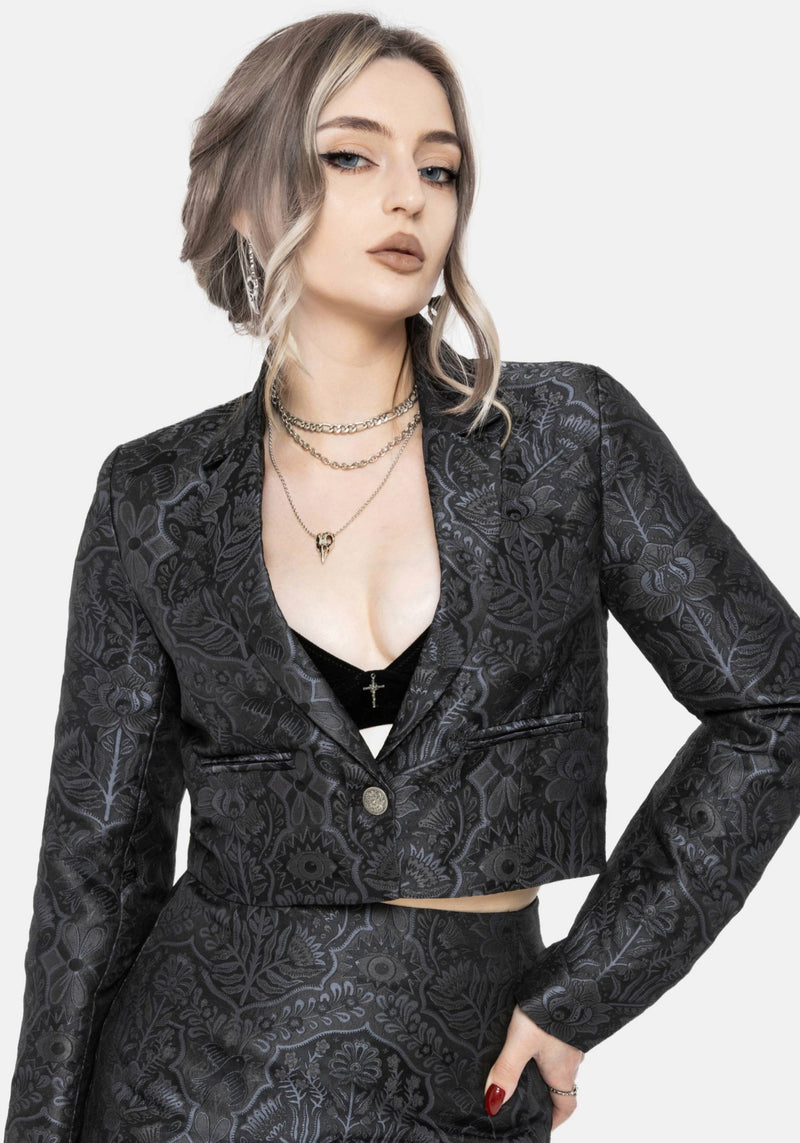 Nocturna Jacquard Cropped Blazer