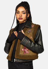 Sylvara Borg Embroidered Bug Gilet