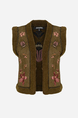Sylvara Borg Embroidered Bug Gilet