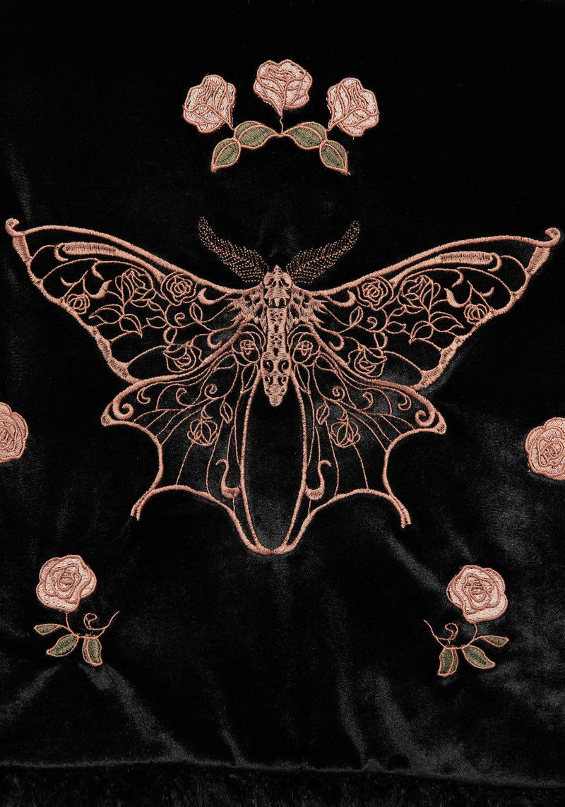 Maeve Faux Fur Embroidered Moth Gilet