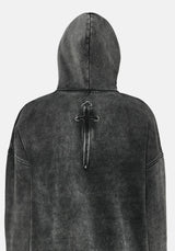 Aelin Sword Applique Hooded Sweater Dress - Black