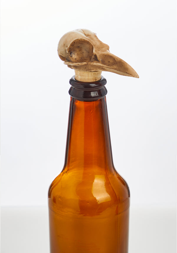 Raven Skull Bottle Stopper