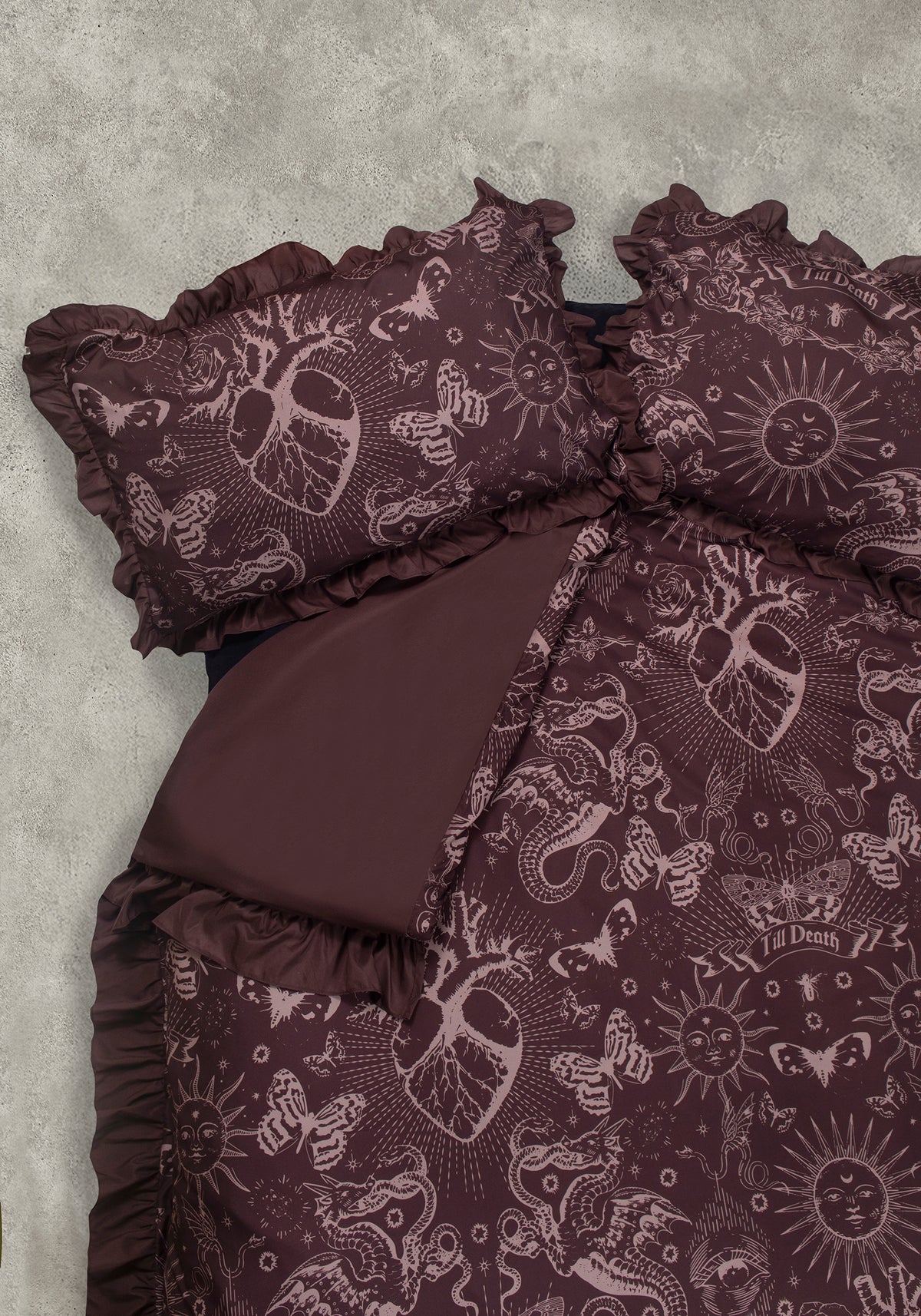 Paramour Frilled Edge Tattoo Print Bedding Set (UK King)