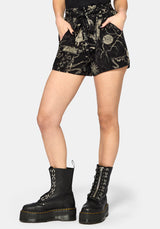 Isolde Medieval Map Paperbag Tie Waist Short