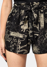 Isolde Medieval Map Paperbag Tie Waist Short