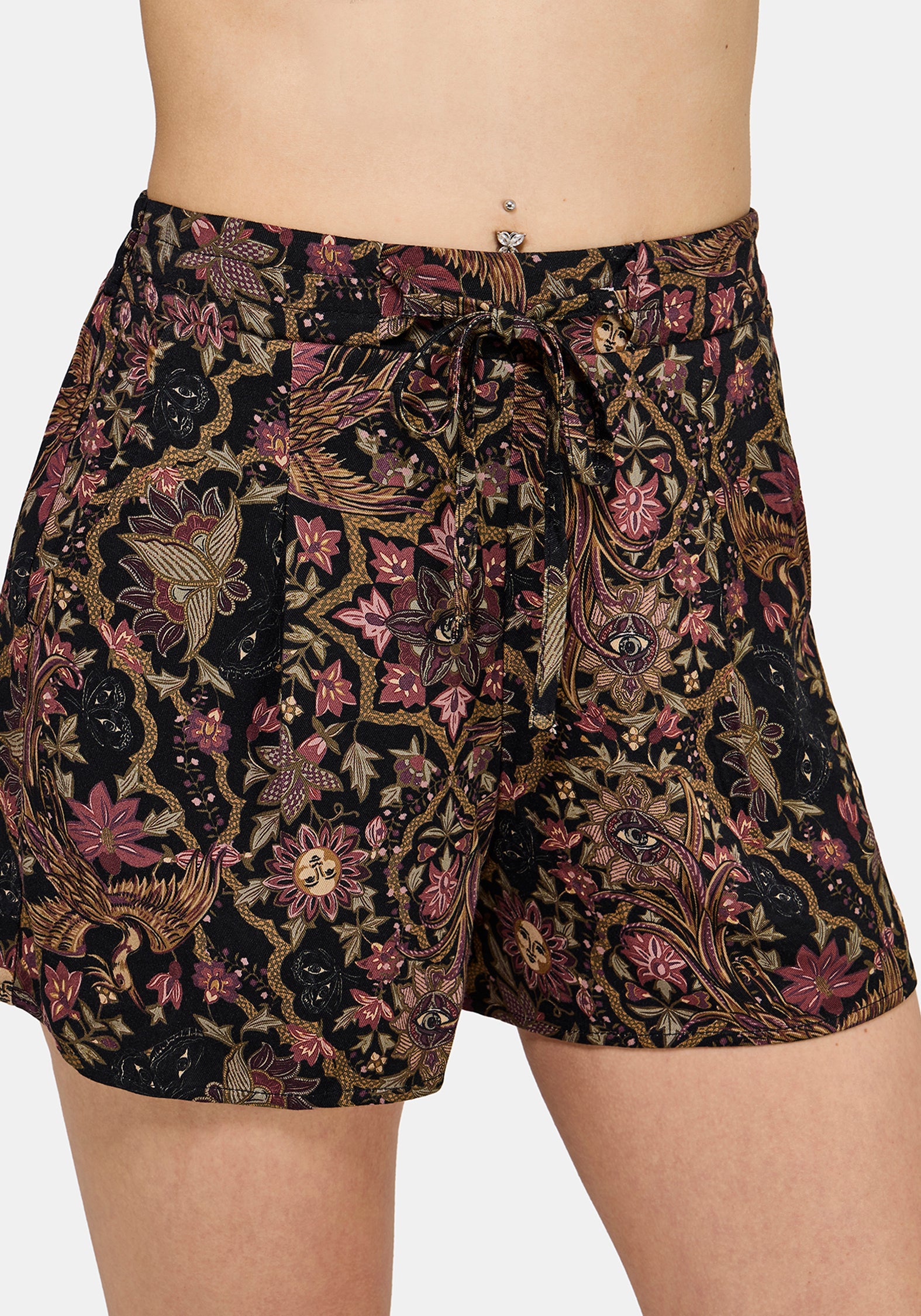 Mythos Print Tie Front Short
