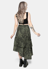Orla Foxglove Potion Ruffle Midi Skirt