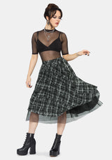 Rhoswen Double Layered Check Hitched Skirt UK 10