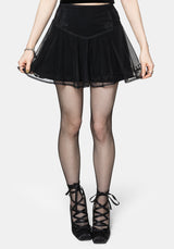 Trixie Velvet Fishnet Embroidered Mini Skirt UK 6