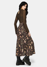 Faela Fairy Print Bias Cut Midaxi Skirt UK 6