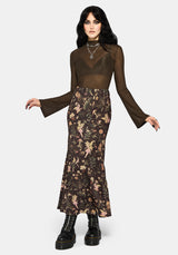 Faela Fairy Print Bias Cut Midaxi Skirt UK 6