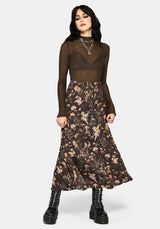 Faela Fairy Print Bias Cut Midaxi Skirt UK 6